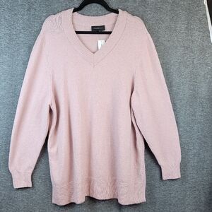 Lane Bryant Soft Pink V-Neck Sweater Size 22/24 NWT